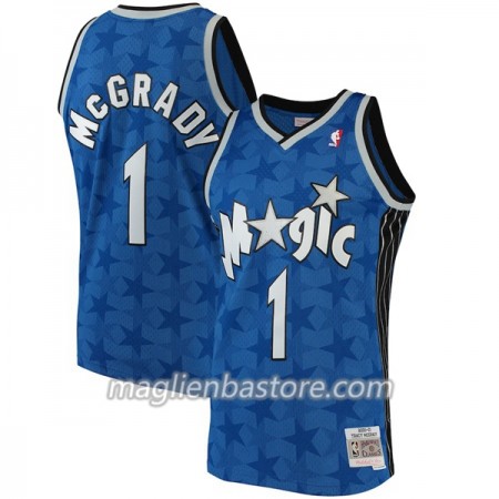 Maglia NBA Orlando Magic Tracy McGrady 1 Hardwood Classics Blu Swingman - Uomo